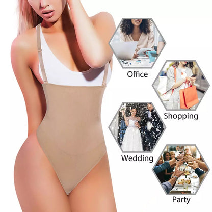High Waisted Tuck Shoulder Strap Butt-lift Underwear Shoulder Strap Pants