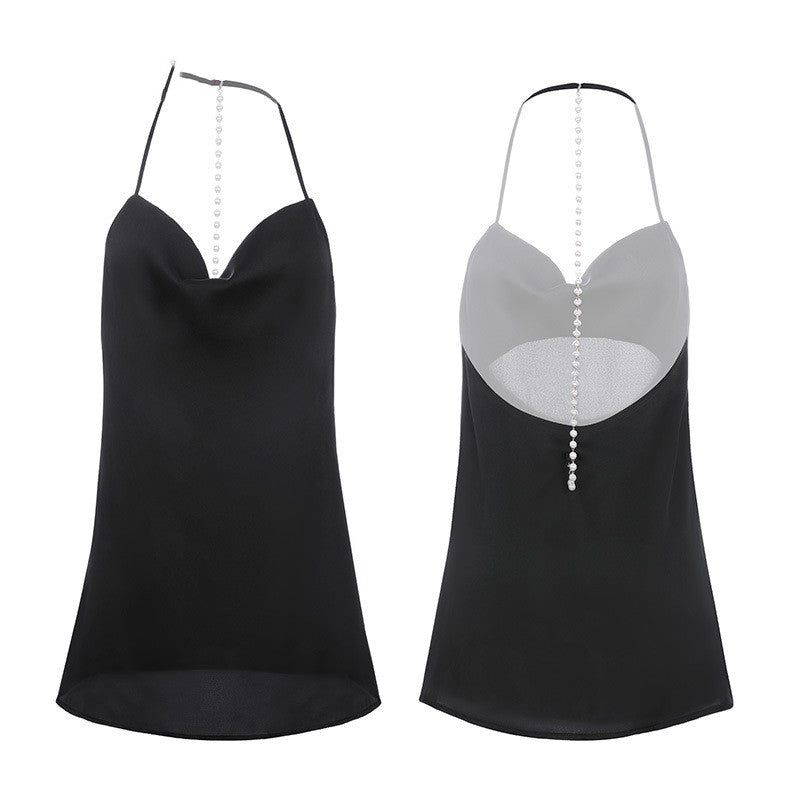 Underwear Uniform Pearl Long Chain Back Set