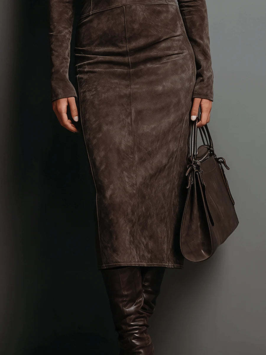 Cross-border New Autumn And Winter Sexy Slim Long-sleeved Bottom Dress Women's Slimming With Coat Temperament Hip Skirt