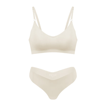Plus Size V-neck Underwear Suit Women's No Steel Ring Seamless