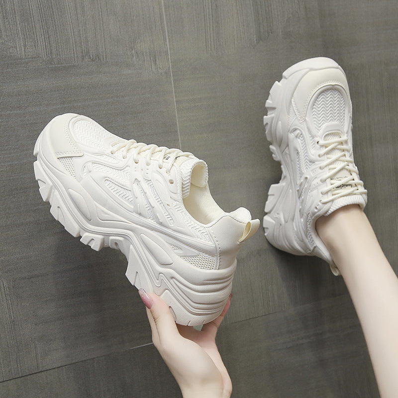 Women's Thick Bottom Breathable White Shoes