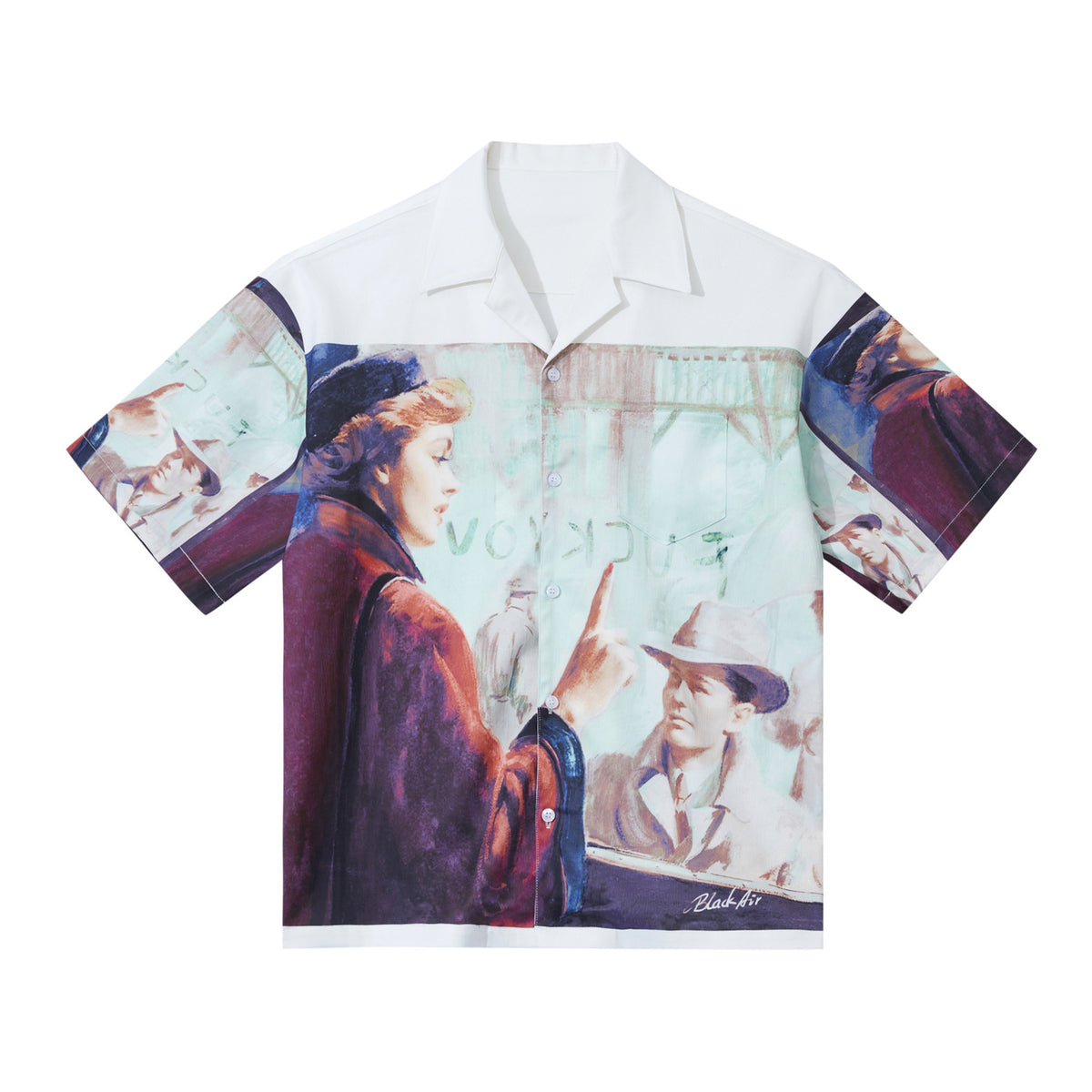 Digital Printing Short Sleeve Loose Casual Shirt