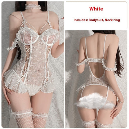 Underwear Sheer Mesh Strap Open Crotch