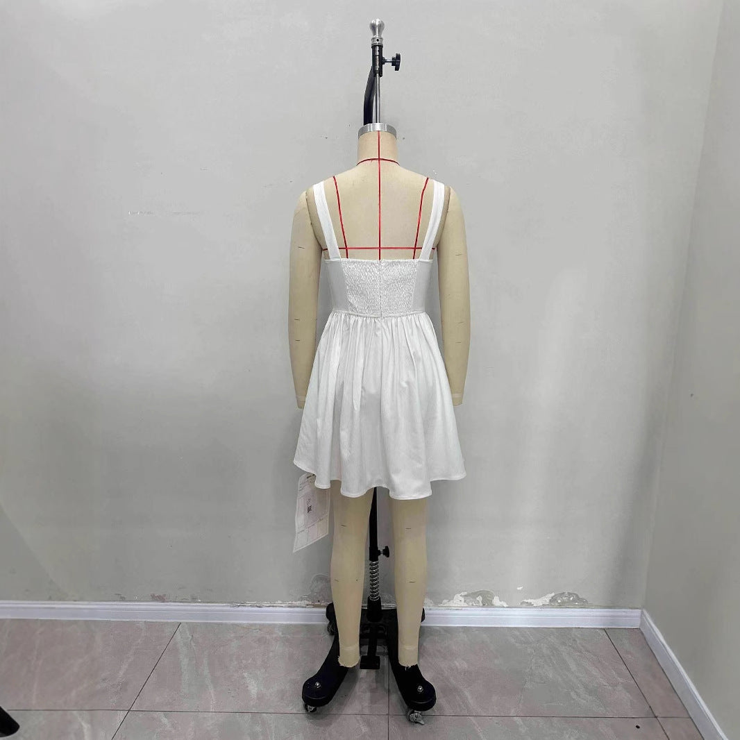 Mini Dress With French-style Button Detailing