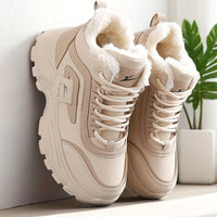 Womens Fleece-Lined High-Top Sporty Casual Warm Cotton Shoes