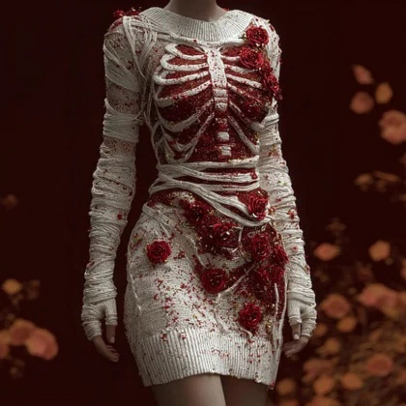 Ladies' 3D Digital Printed Slim Fit Hip Hugging Dress