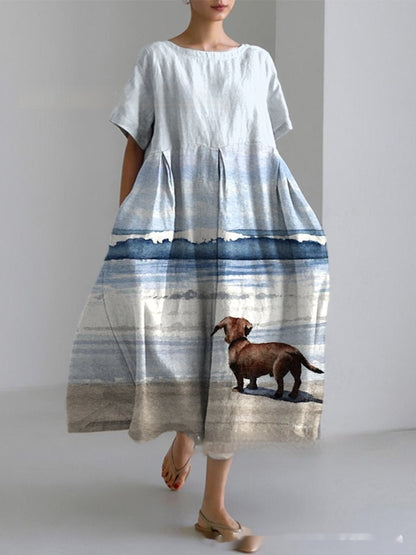 3D Fashion Womens Plus-size Elegant Short-sleeve Dress