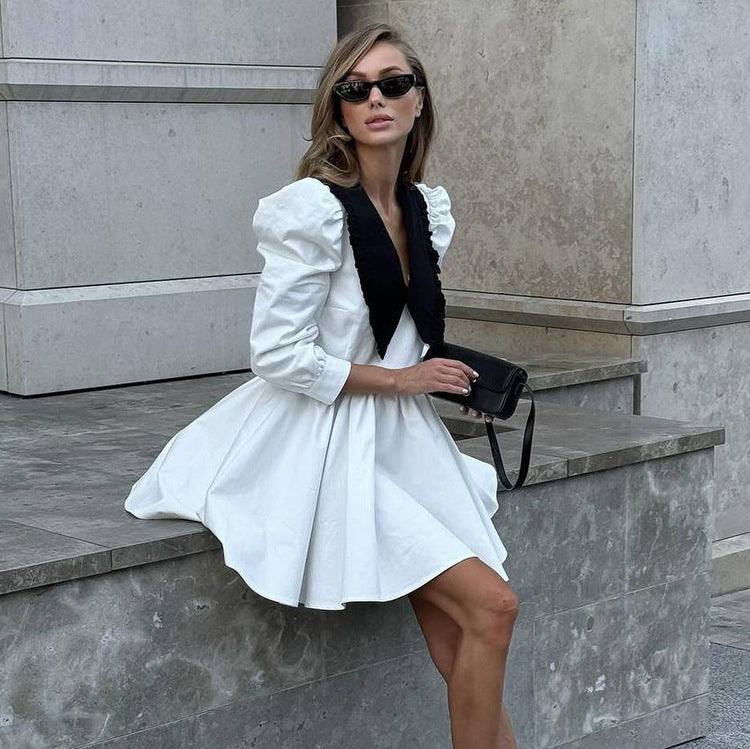 Stylish And Minimalist Color Block Design Womens Dress