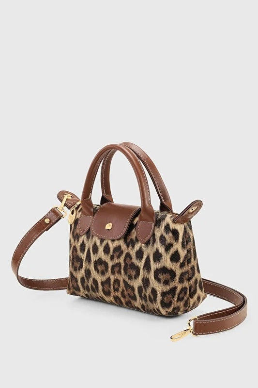 Panther PU Leather Water Resistant Crossbody Bag