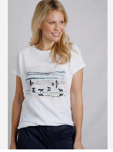 Printed Round Neck Short Sleeve Top