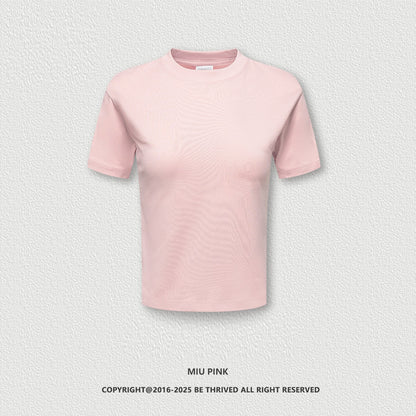 Long-staple Cotton Round Neck Casual Sports Short Sleeve Shoulder