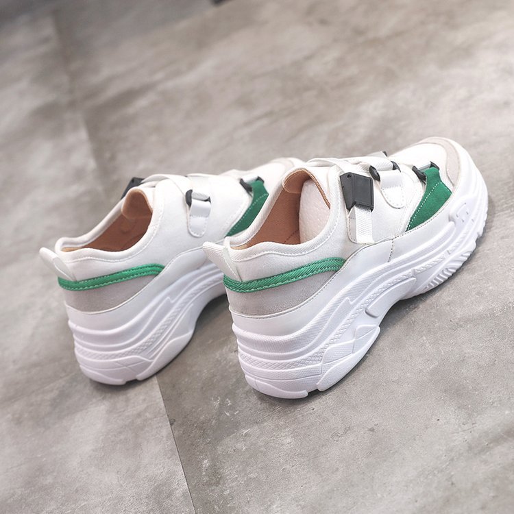 New Korean version of thick bottom buckle wild sneakers