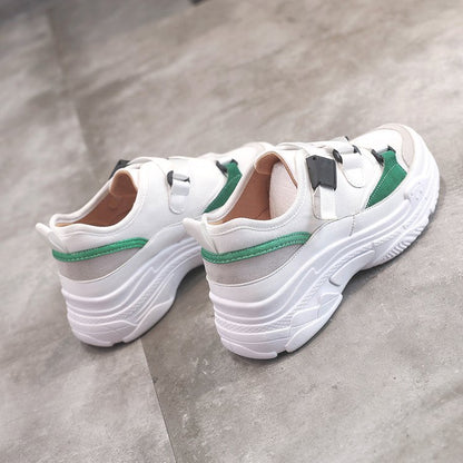 New Korean version of thick bottom buckle wild sneakers