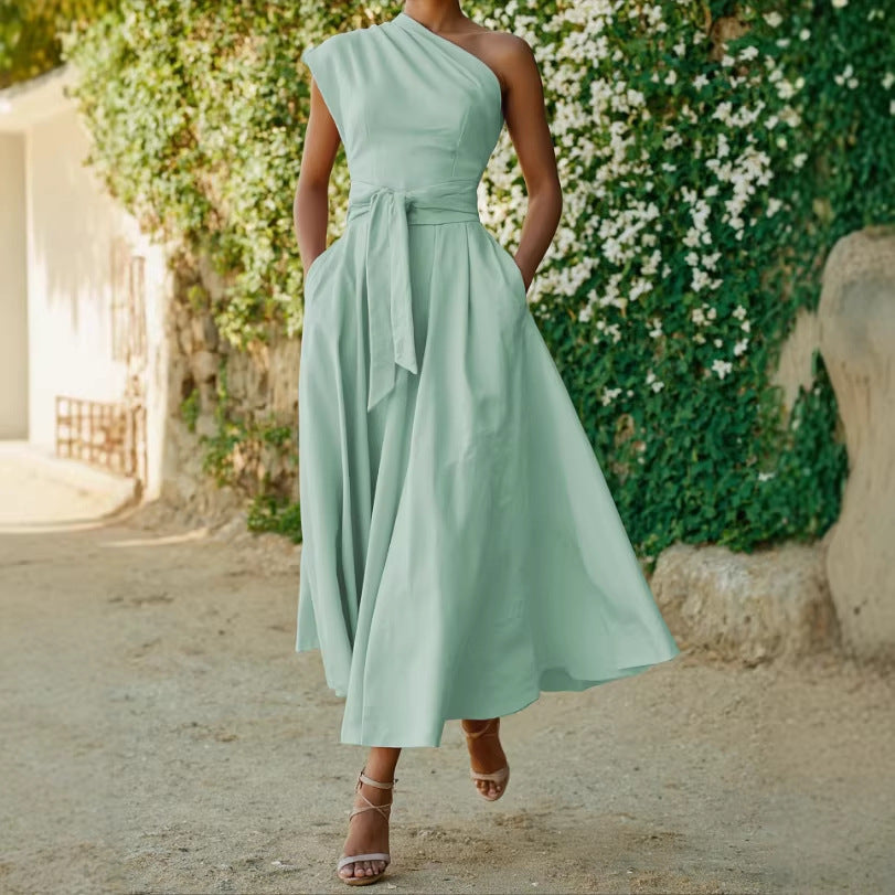 Elegant Figure-flattering Sleeveless Womens Dress