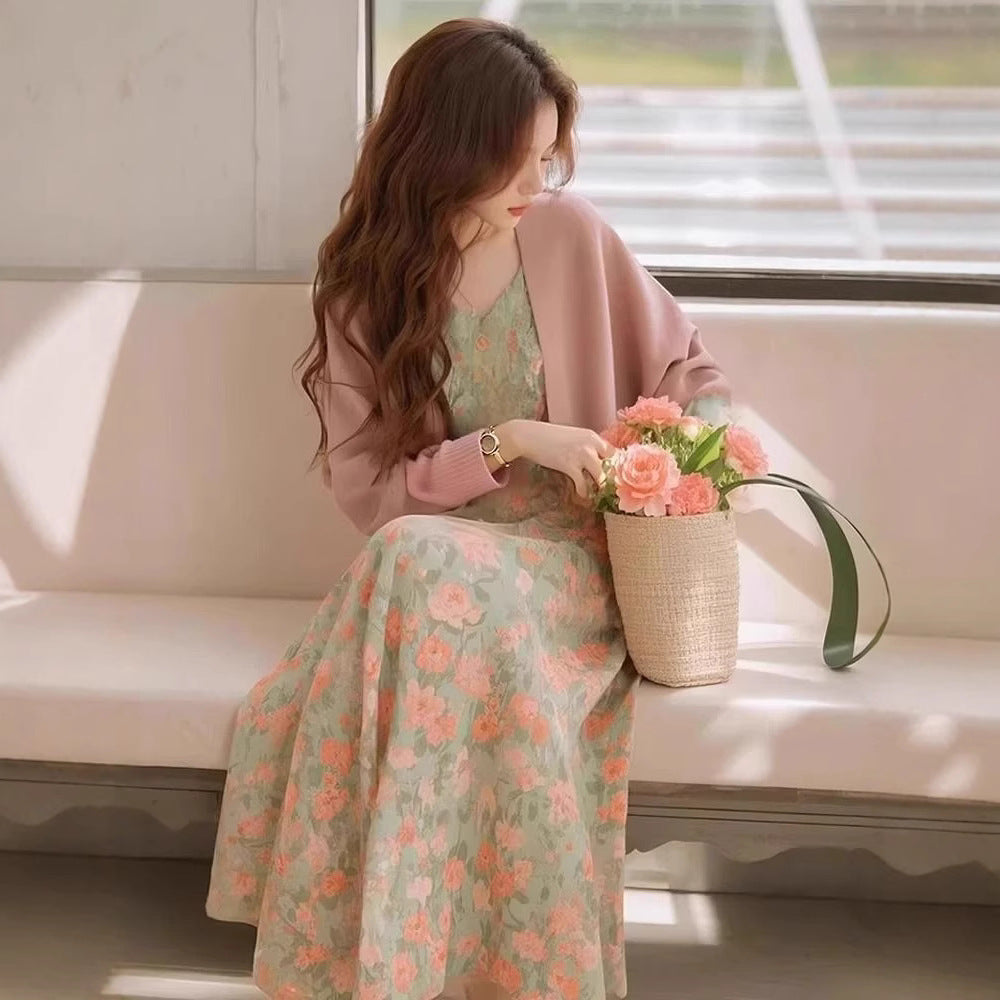 Womens Floral Slip Dress Single Piece