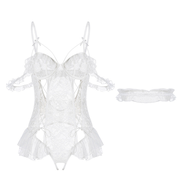 Underwear Sheer Mesh Strap Open Crotch
