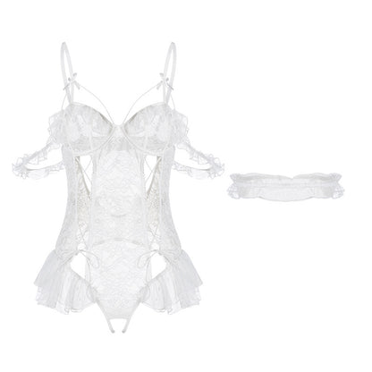 Underwear Sheer Mesh Strap Open Crotch