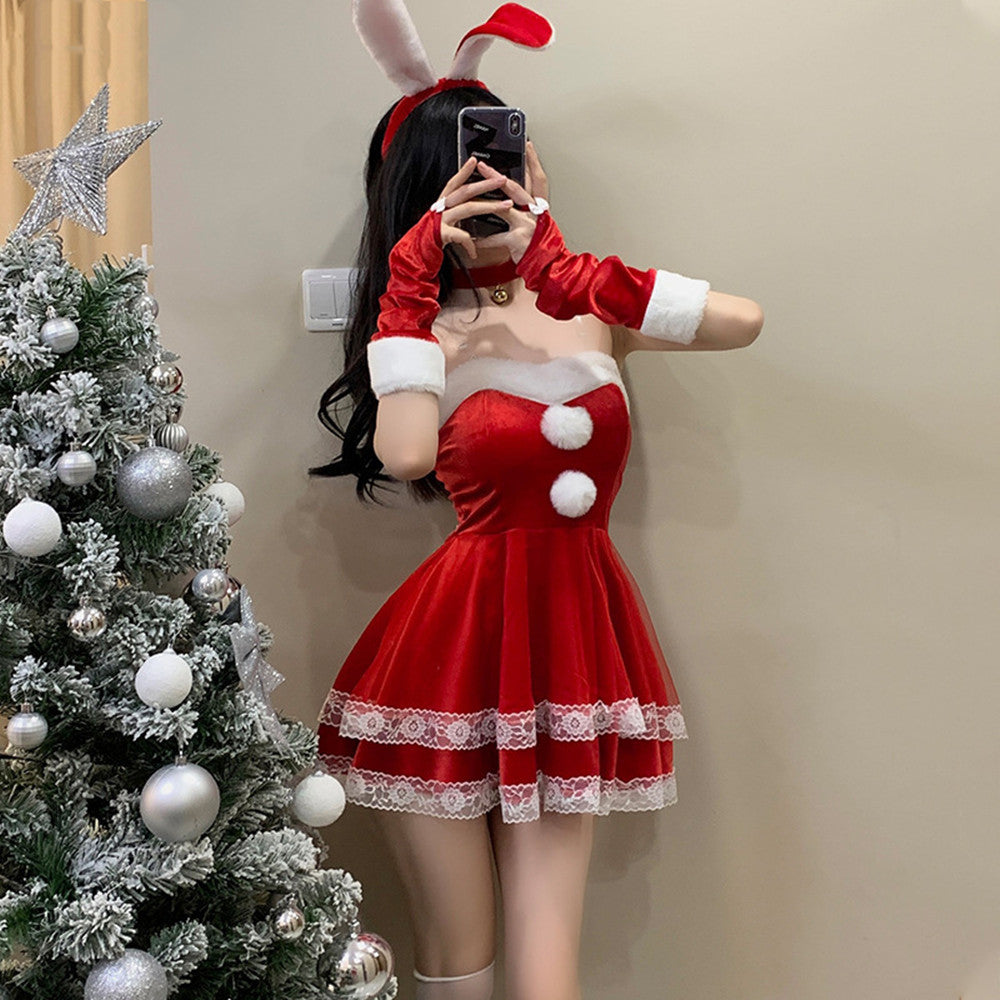 Christmas Ball Shirt Underwear Bunny Girl Red