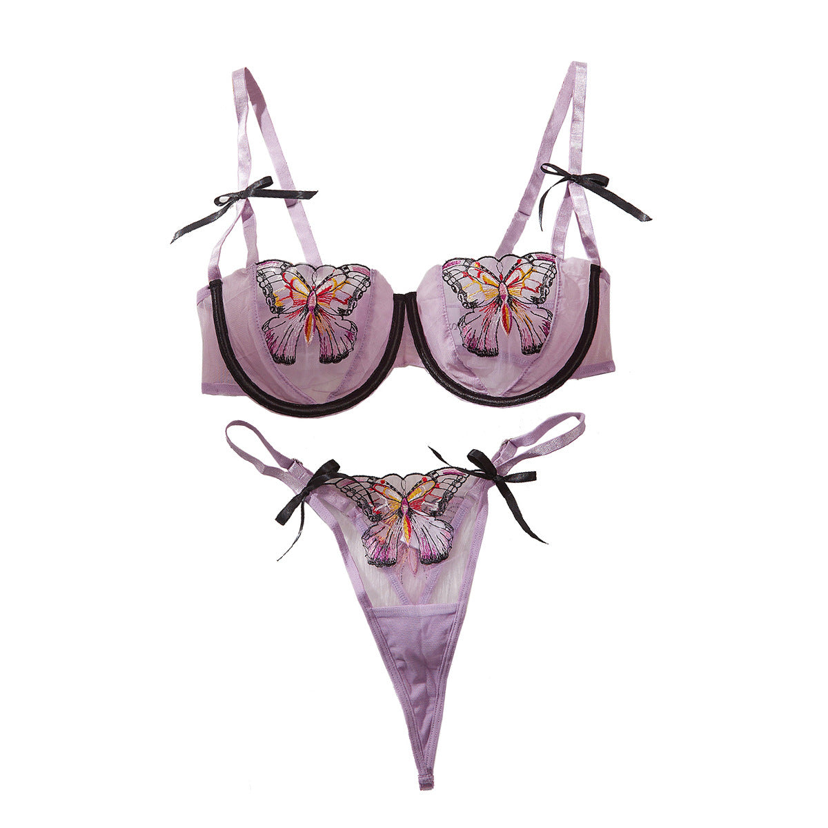 Girl Temptation Contrast Color Underwear Suit