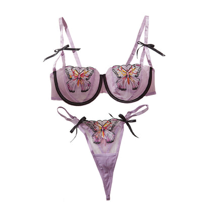 Girl Temptation Contrast Color Underwear Suit