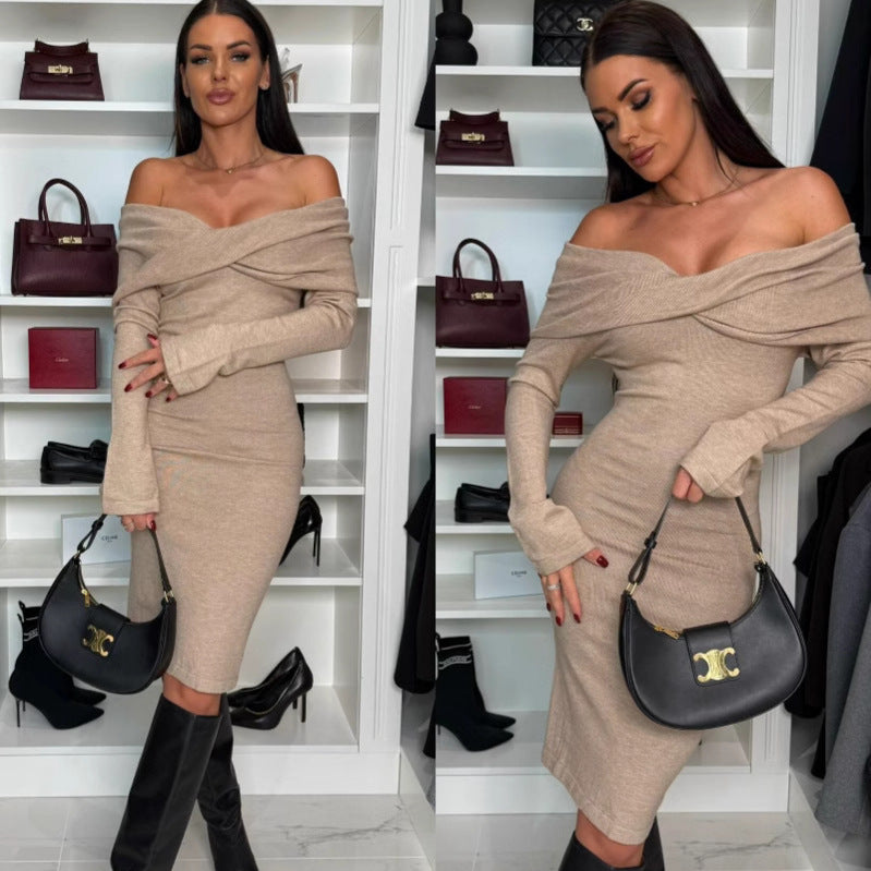 Bodycon Sexy Long-sleeve Midi Dress