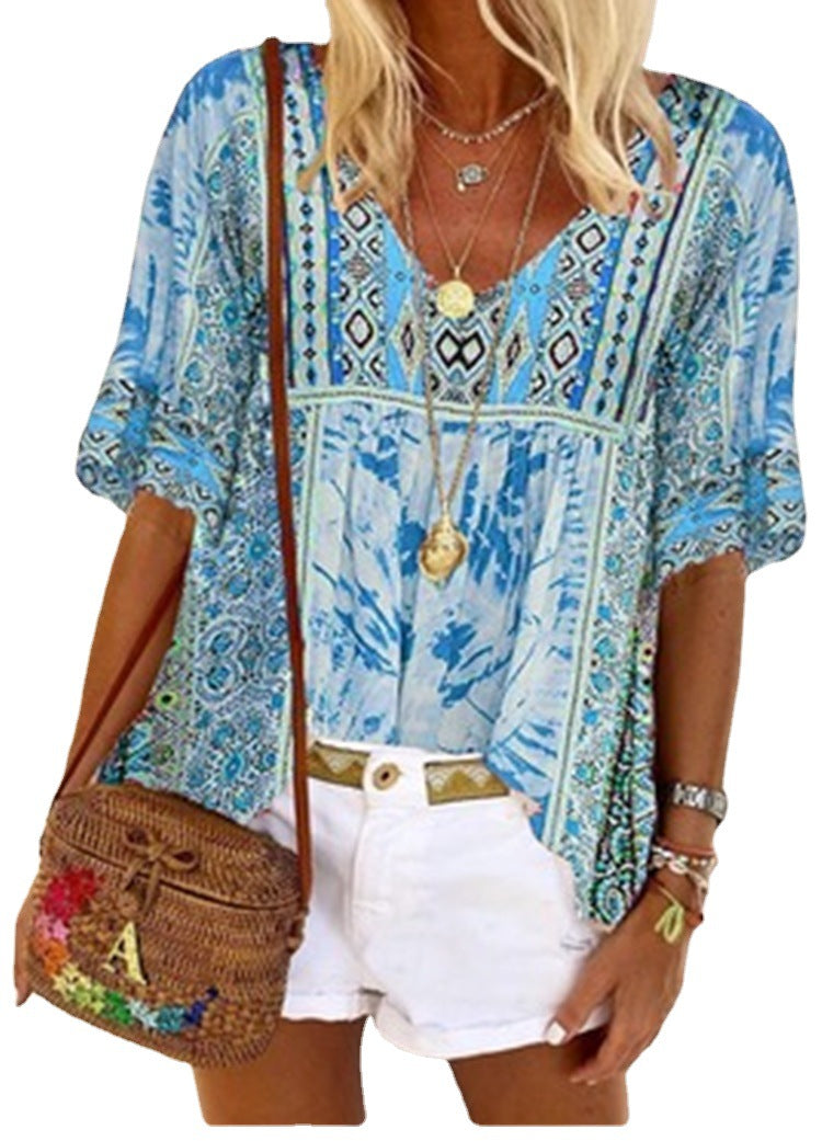 Base Urban Casual Print Pullover T-shirt