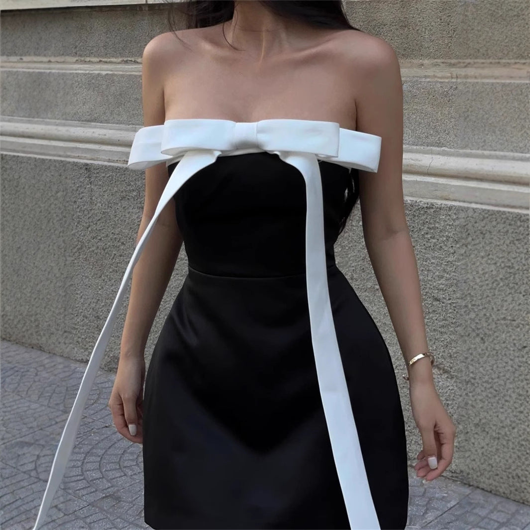 Fashionable Solid-color Slim-fit Sexy Evening Dress