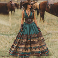Womens Loose, Versatile Dress With A Plaid Pattern