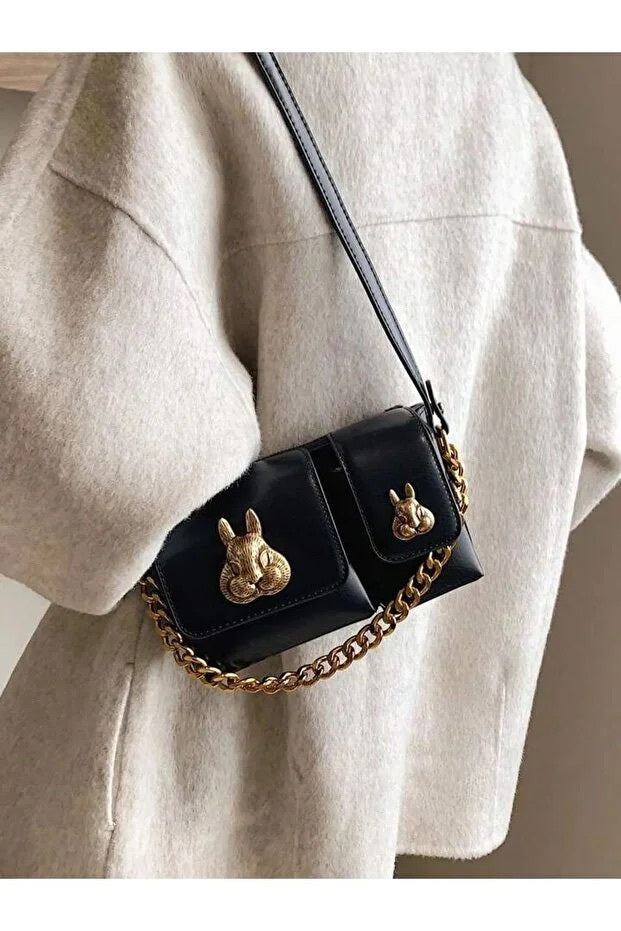 Black Baguette Shoulder Bag
