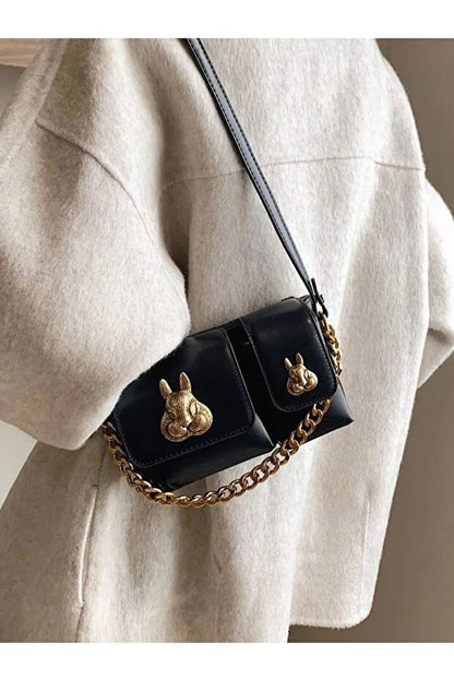 Black Baguette Shoulder Bag