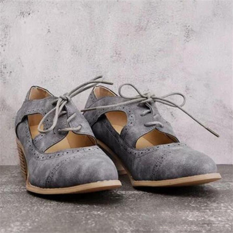 Women's lace-up cutout high-heeled sandals