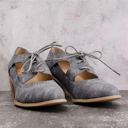 Women's lace-up cutout high-heeled sandals