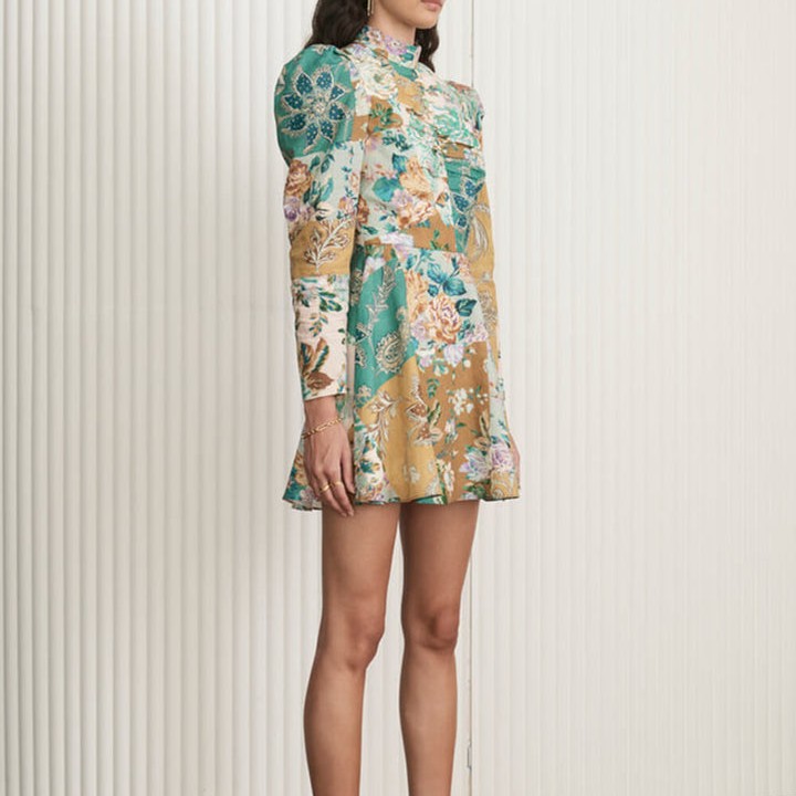 Hand-painted Printed Mini Dress