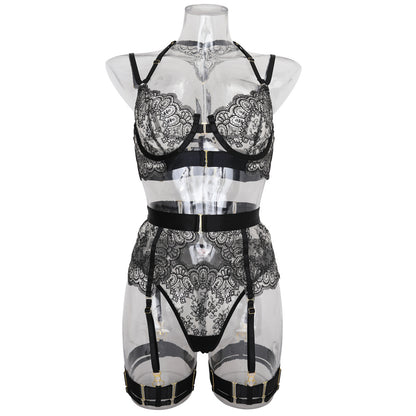 Ribbon Stitching Steel Ring Underwear Suit