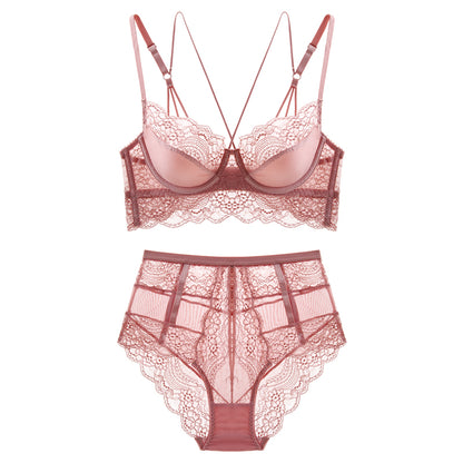 Beautiful back bra female sexy transparent underwear