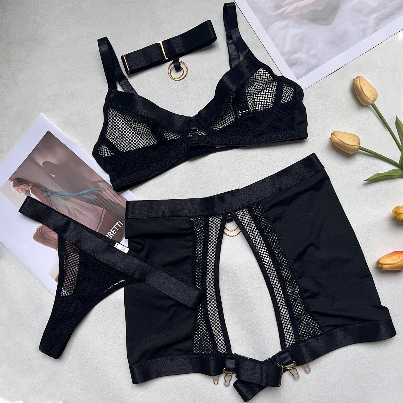 European And American Sexy Underwear Ins Style Sexy Metal Stitching