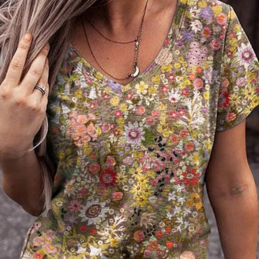 Women's Top Summer Print Pattern Short Sleeved