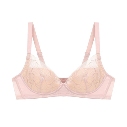 Wireless Thin Push Up Pure Lace Underwear Set
