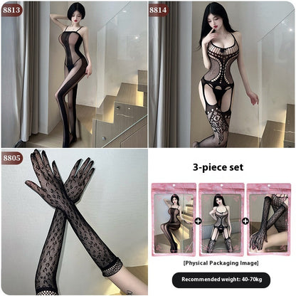 Underwear Plus Size Stockings Open Crotch Free Fishnet Clothes