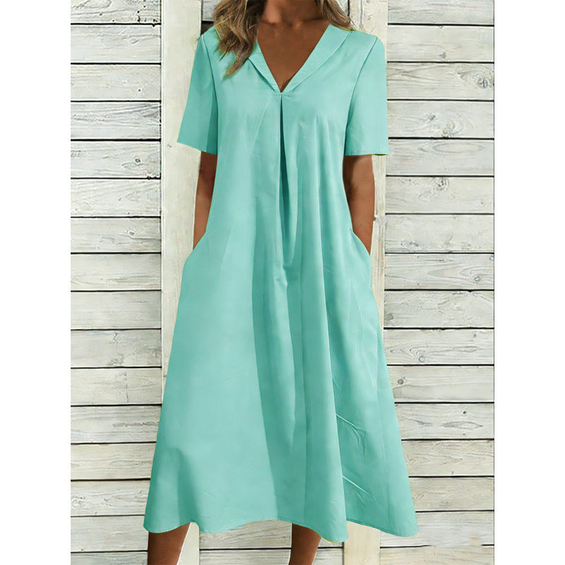 Stylish And Minimalist Design Womens Short Sleeve Dress