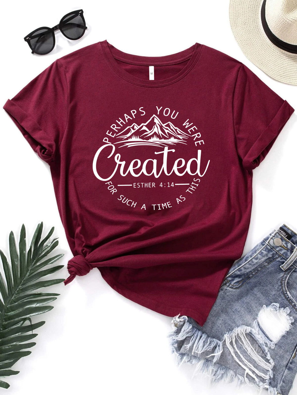 Women's Casual Round Neck Slogan Printed Short Sleeve
