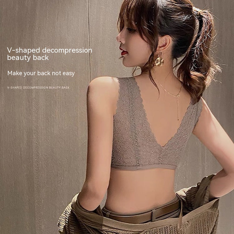 Women's Front Button Underwear Small Chest Wireless Adjustable Seamless Comfort Suit