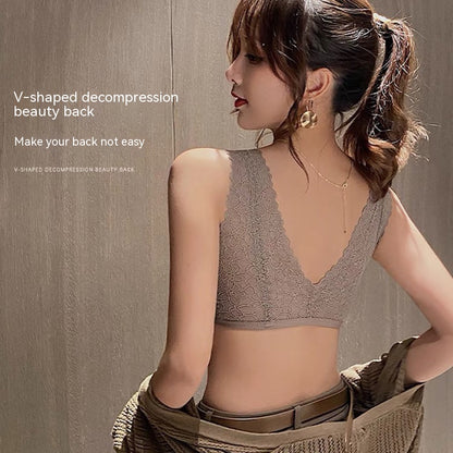 Women's Front Button Underwear Small Chest Wireless Adjustable Seamless Comfort Suit