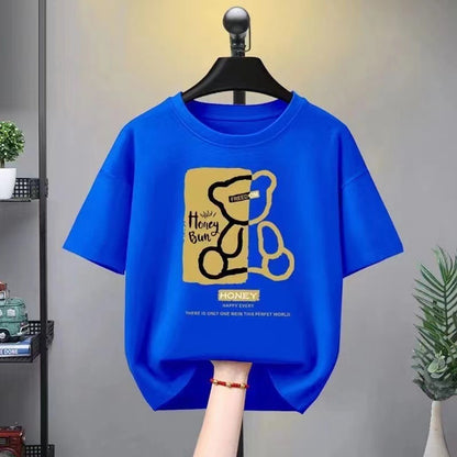 Bear Cotton Short Sleeve Loose Casual