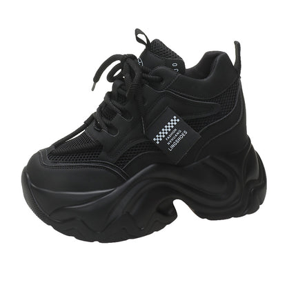 Platform Lace-up Fashion Solid Color Simple Casual Shoes