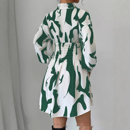 European And American-style Fashionable Collar-lined Dress