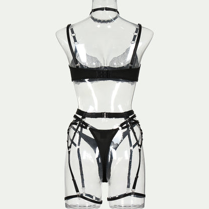 Bra Complex Artworks Embroidery Mesh Splicing Hollow Hot Underwear Four-piece Set Or Five-piece Set
