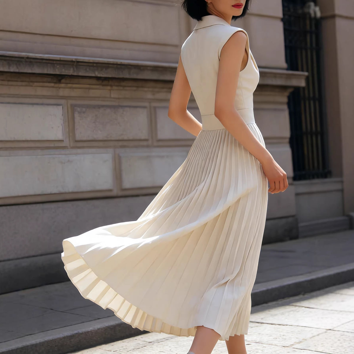 Sleeveless Elegant Commuter Long Dress