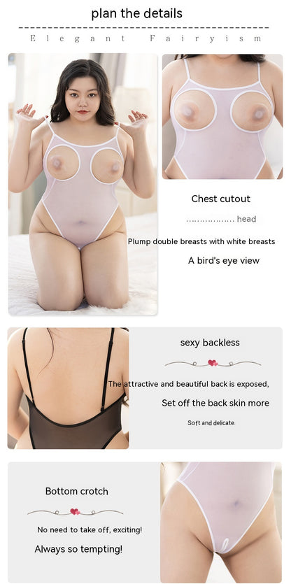 High Elastic Dew Mesh See-through Sling One Piece Underwear