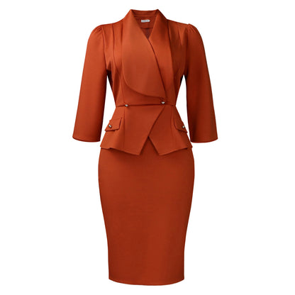 Womens Elegant Solid Color African Bodycon Dress